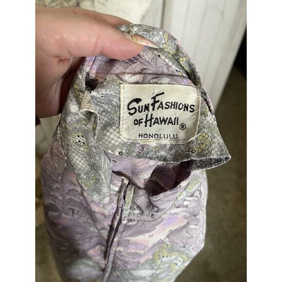 Vintage 1960'sSun Fashions of Hawaii Honolulu Retro Tunic Shirt 3/4 Sleeve - Picture 3 of 6